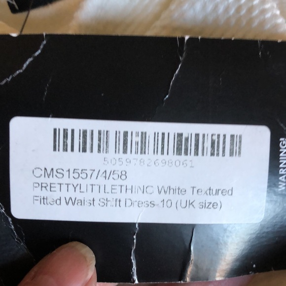 Pretty little things white fitted dress size 6 waffle knit textured mini length - Picture 4 of 9